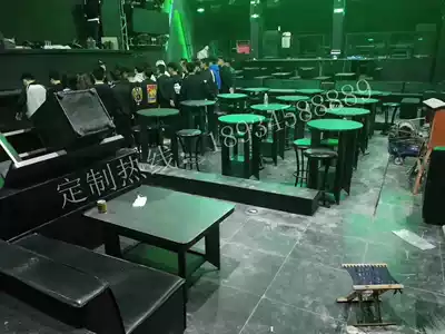 Factory direct sales bar high stool loose table Rose gold clear bar table and chair Stainless steel luminous bar customization