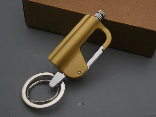 Зажигалка на керосине, золотой металлический креативный дорожный водонепроницаемый универсальный портативный брелок