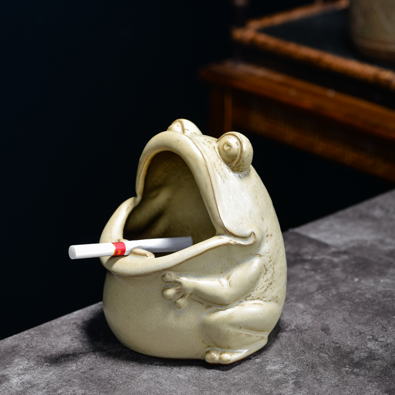 Cartoon ceramic ashtray creative move wind large home office European fashion ashtray
