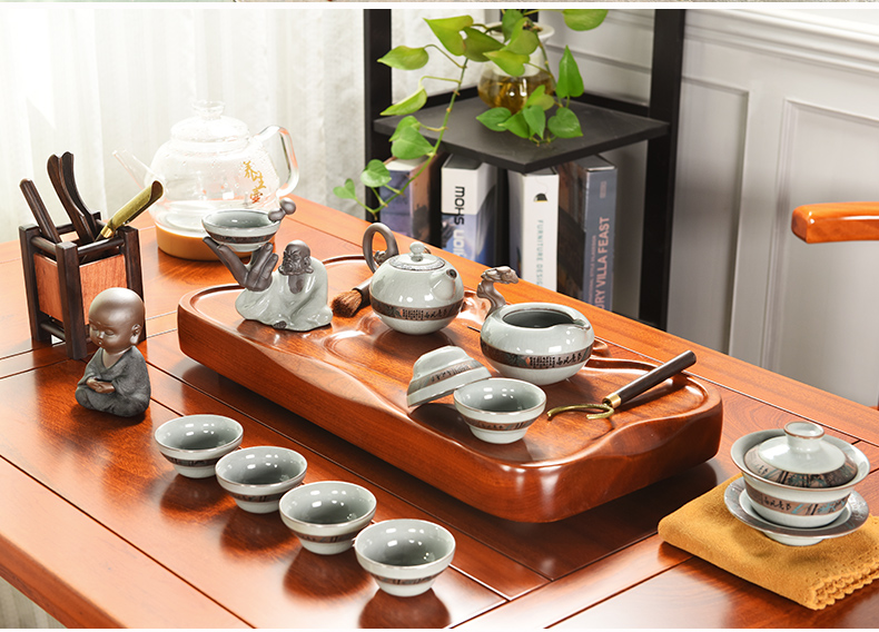 Howe cheung hua limu tea table annatto furniture of new Chinese style furniture combination solid wood tea tea table of kung fu tea table