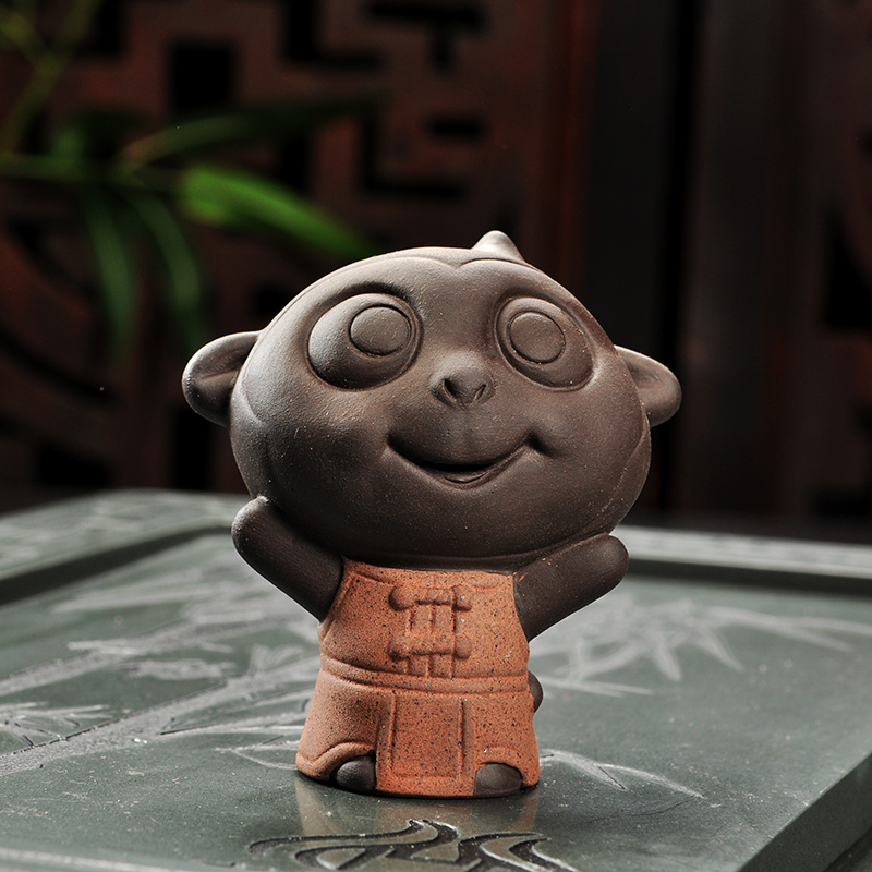 Howe auspicious fine tea pet color sand pottery purple sand tea pet creative Chinese zodiac manual play tea tea accessories