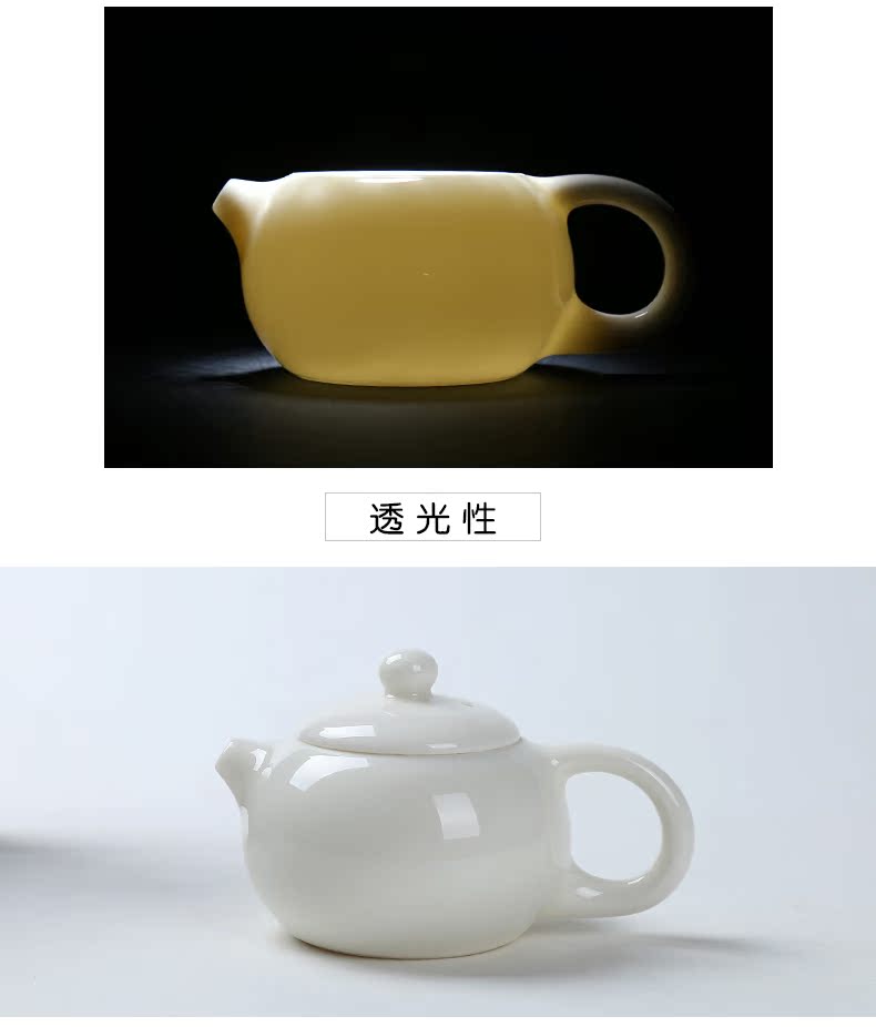 Howe auspicious dehua white porcelain ceramic filter single pot teapot kung fu tea set jade porcelain teapot household xi shi pot