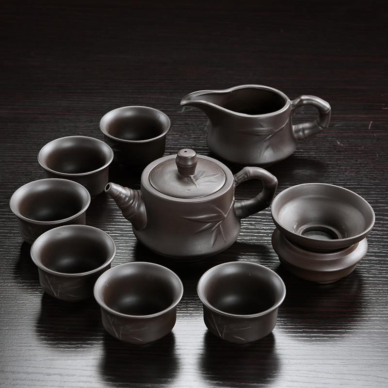 Howe auspicious yixing purple sand of a complete set of kung fu tea set household ceramics office tea tea cup teapot