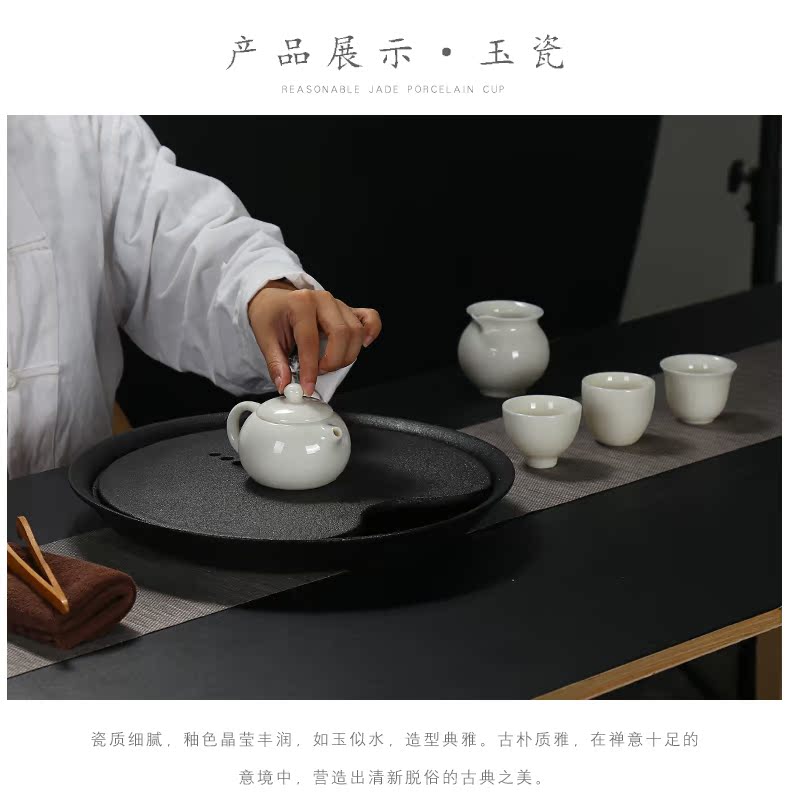 Howe auspicious dehua white porcelain ceramic filter single pot teapot kung fu tea set jade porcelain teapot household xi shi pot