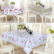 European style plaid PVC square table tablecloth lace waterproof anti-scalding oil-proof wash-in plastic tablecloth dining table coffee table mat