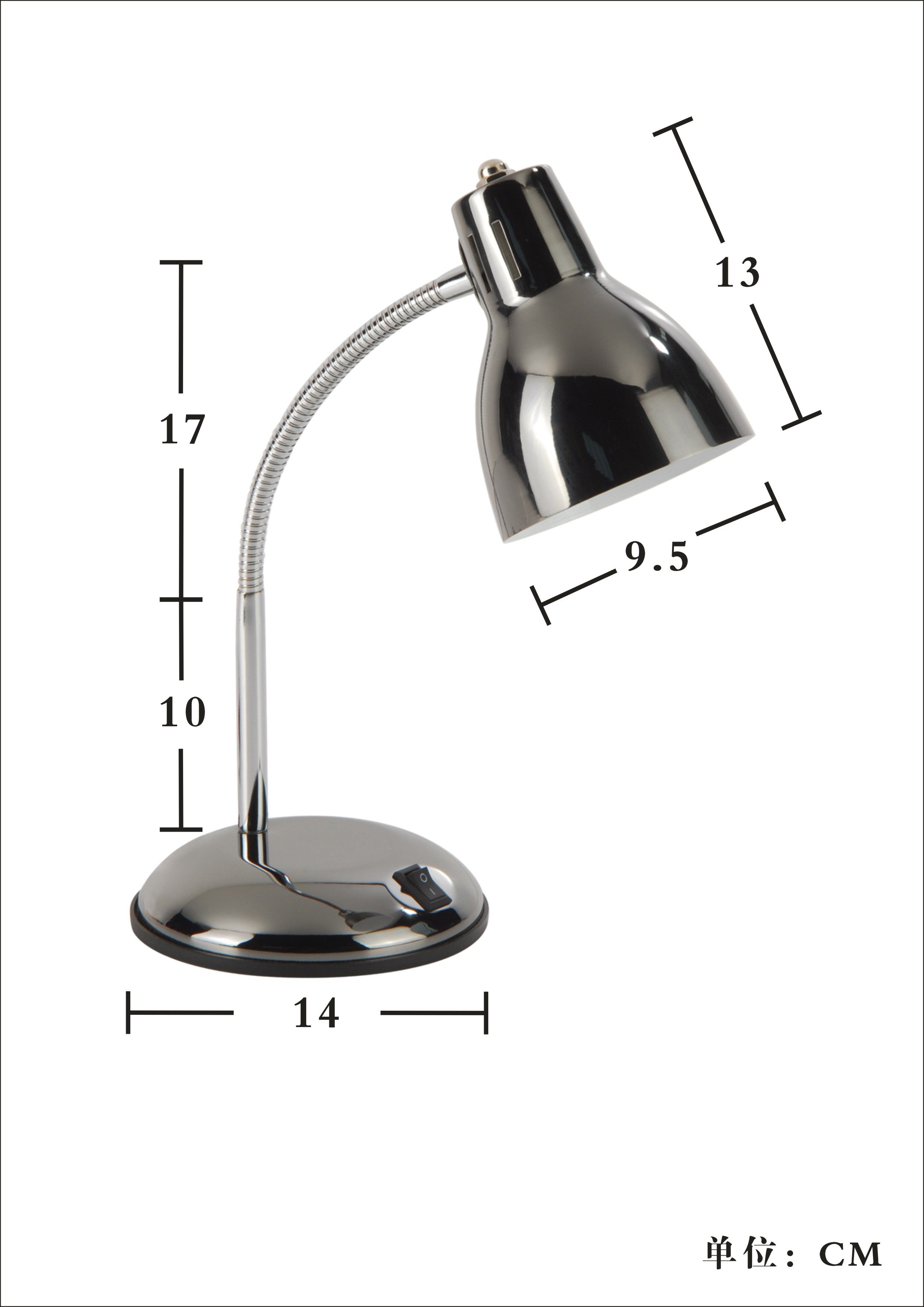 Small table lamp student study dormitory bedroom bedside lamp adjustable angle old-fashioned metal plating office lamp