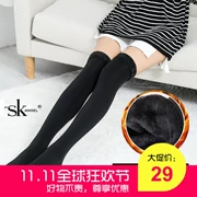 Quần legging SK mùa đông chính hãng vớ nữ qua đầu gối dày cộng với vớ nhung ấm vớ đùi Hàn Quốc