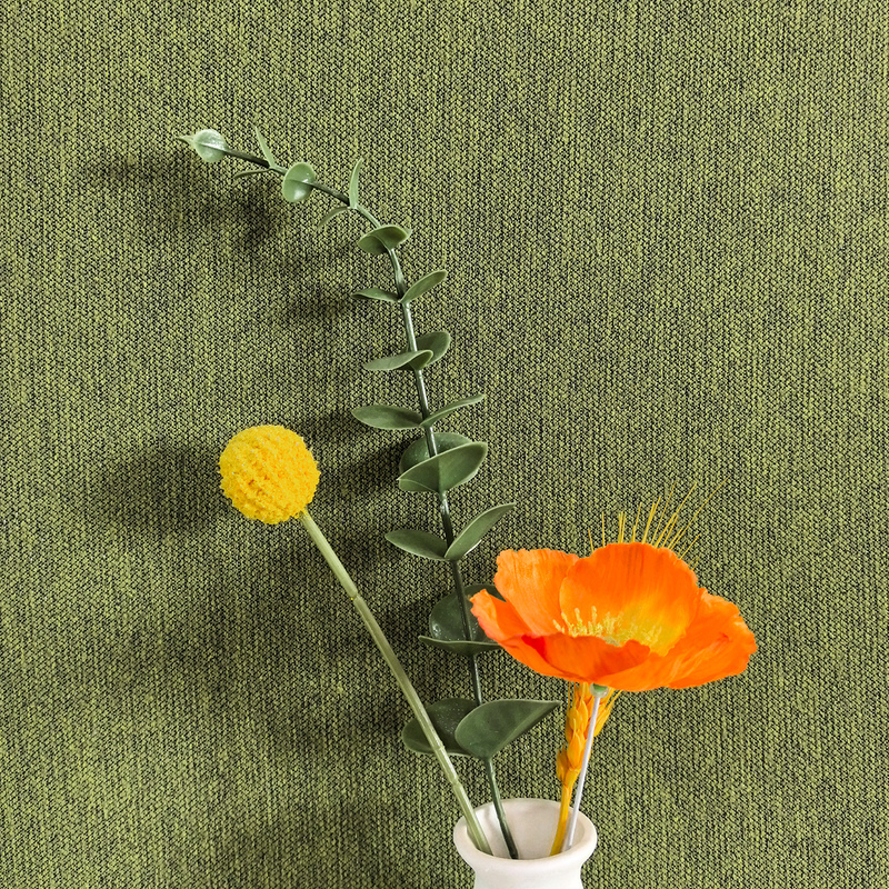 Matte Heavy Imitation Cotton-Linen Yarn, Withered Grass Green, Mustard Green, Yellow-Green, Olive Green Wall Covering, Vintage South Asian Style