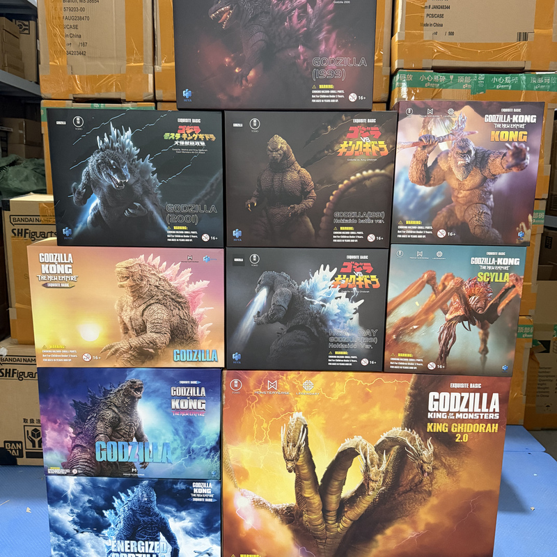 In Stock: Hiya Godzilla Vs. Kong/King Ghidorah Pink Back Energy Scylla Snow Demon