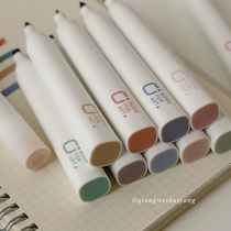 Rosewood Marine Dream Soft-head Fluorescent Pen Students Mark Stroke Focus Color Morandi Hand-made Pen Hand-painted