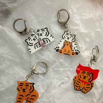 Rosewood Marine Tiger Acrylic Pendant Cute Ins Wind New Year Hanging Accessories Decorative Key Buttoned Wrap Bag Zip