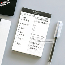 Rose Ocean Minimalist Schedule Plan This portable efficiency helper can tear business memo sticky book