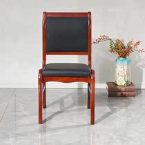 Hefei solid wood office chair training chair backrest leather chair meeting chair wooden chair chess room chair mahjong chair