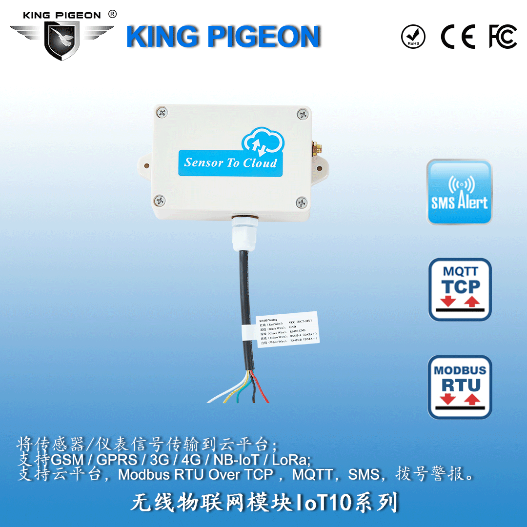 RS485 transfer GPRS module 1-way RS485 data transmission module to support the MQTT protocol sensor terminal