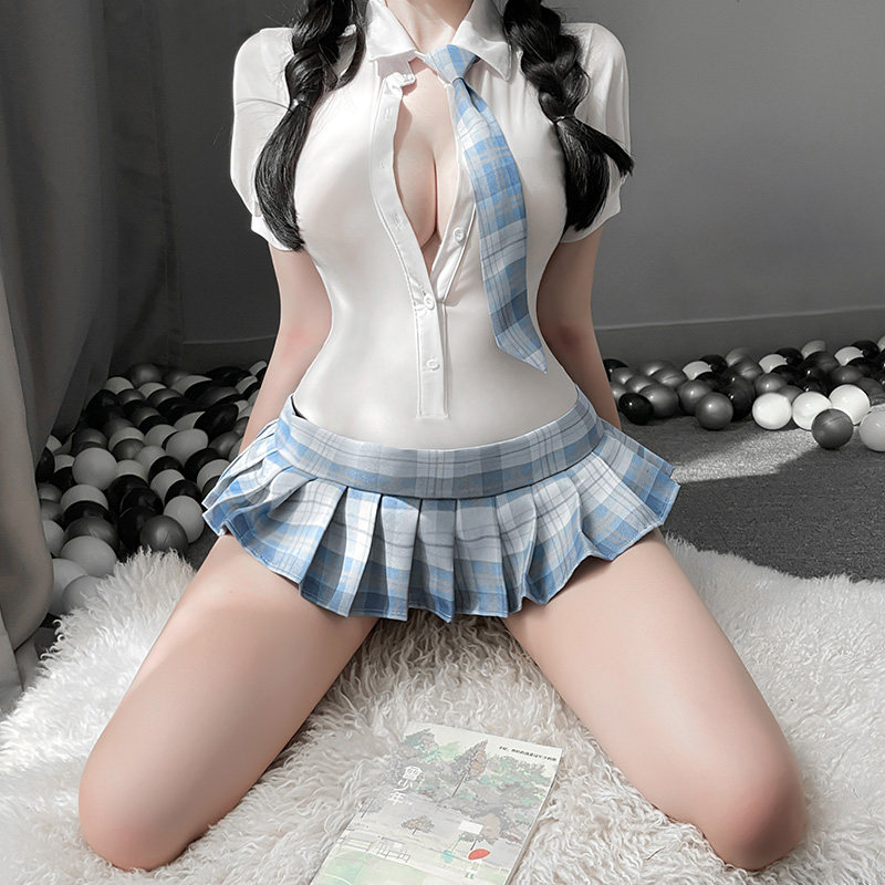 Interest Lingerie Big Chest Sexy Jk Uniform Seductive Perspective Teasing Bed Open Gear Free Women Passion Suit