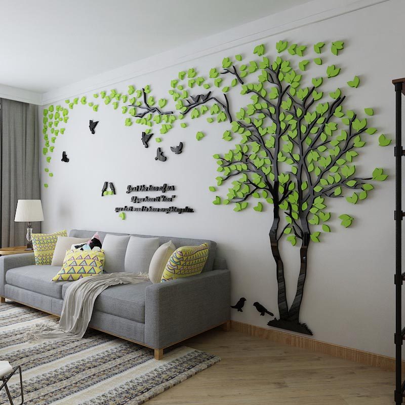 Big tree acrylic 3d wall sticker Living room Creative TV background wall Minimalistic modern home decor