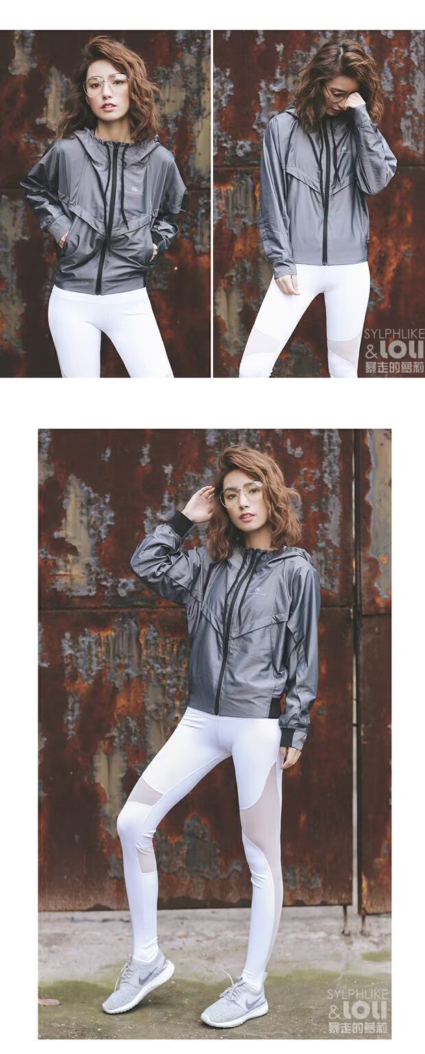 Runaway Loli Hoodie Kem chống nắng Casual Women mùa xuân và mùa hè Chạy áo khoác chống gió Workout Jacket mỏng - Áo khoác thể thao / áo khoác áo khoác adidas