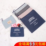 Phiên bản tiếng Hàn của ví tiền đơn giản ví sinh viên nhỏ vải tươi ly hợp túi xách nữ dây kéo mini xu khóa túi