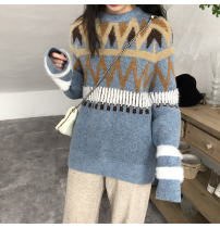 Super good retro literary round neck thick sweater