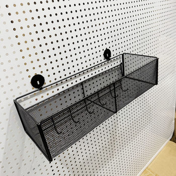 Perforated board accessories metal mesh basket storage rack entry wall