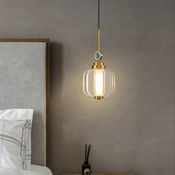 All-Copper Vintage-Style Bedside Pendant Light, Bedroom Retro Small Pendant Light, Trendy Song Dynasty Aesthetic Hanging Light, Ambiance Lighting