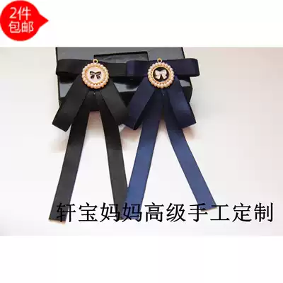 Korean female students perform parent-child bow tie bow kindergarten primary school chorus new shirt rhinestone tie