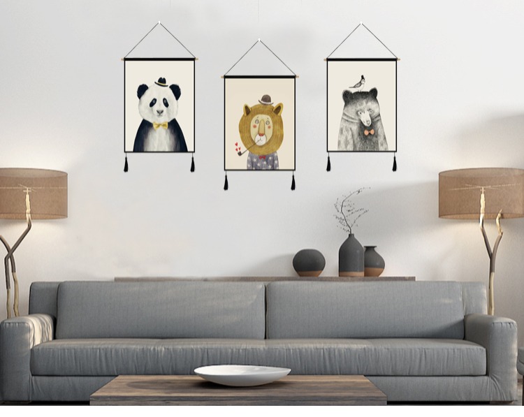 Bắc Âu in phim hoạt hình tấm thảm trang trí tường sơn phòng khách phòng ngủ sofa tường treo tường vải tranh thảm treo tường