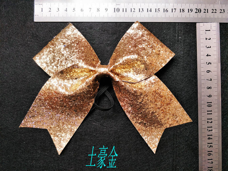 Cheerleading and aerobaite dance competitions butterfly knot headwear gold and silver shiny slices with full mail offer