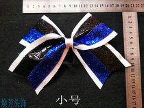 Blue and white black cheerleading aerobics games bow headwear floral headdress hair accessories hair card shiny piece standing wear