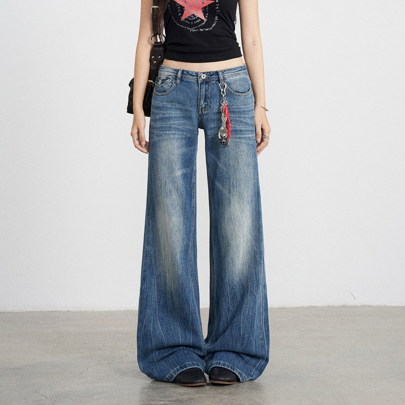 Tgxq Casual Tie-Dye Vintage Washed Jeans for Women 2026 New American Style Hot Girl Wide-Leg Loose Straight Pants Tgxq Casual Tie-Dye Vintage Washed Jeans for Women 2026 New American Style Hot Girl Wide-Leg Loose Straight Pants