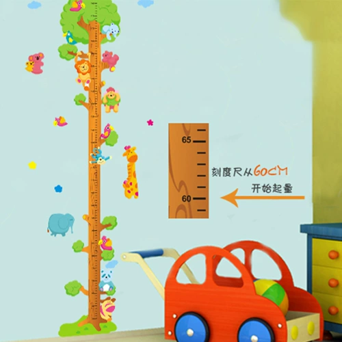 Мультяшный детский ростомер, съемная детская наклейка на стену, самоклеющиеся обои