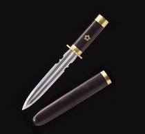 Double groove sword Han sword flower steel short sword outdoor body defense cold weapon integrated sword short knife town house sword not opened blade