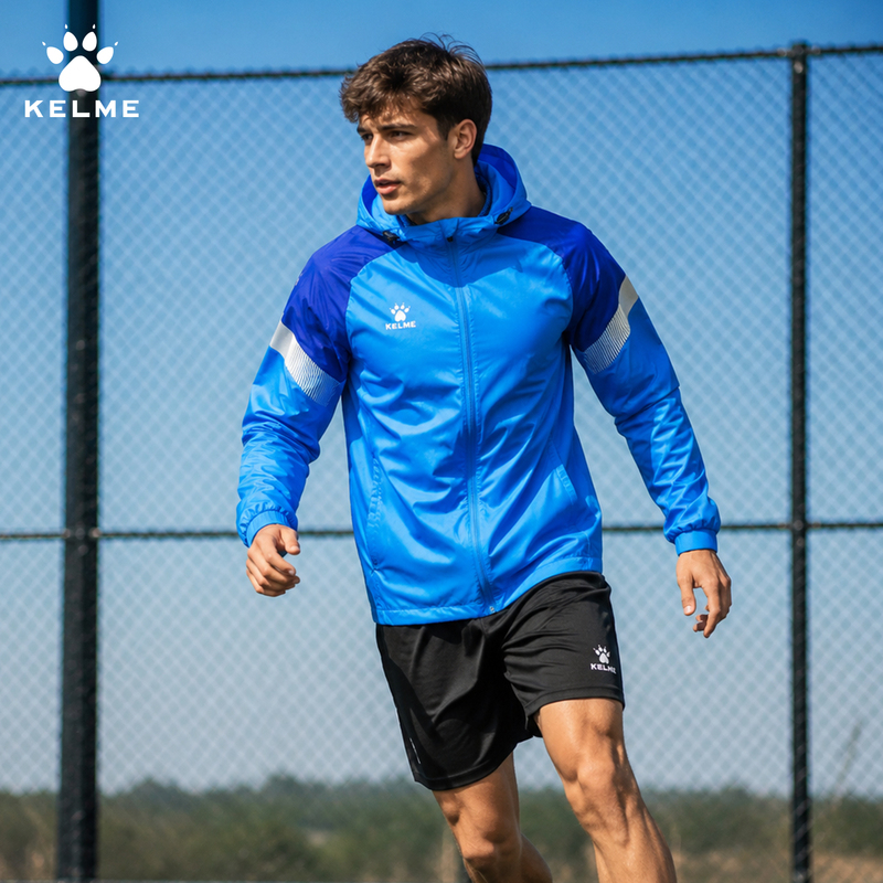 Kelme Football Jacket Men's Autumn and Winter Running Training Clothing Sports Windbreaker Windproof Hooded Jacket