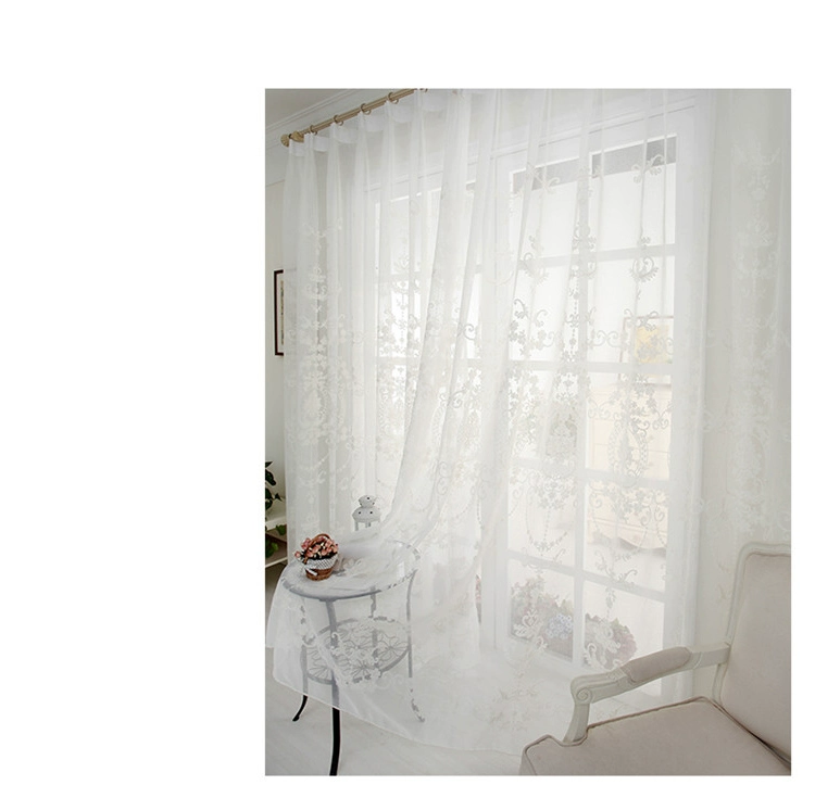 [Monica] Châu Âu Thêu sợi trắng Gương Yuan Ma Cửa sổ Màn hình Rèm Cửa sổ thêu Gạc trắng Gạc ban công Sợi - Phụ kiện rèm cửa