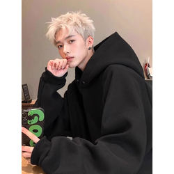 Cool and Sophisticated Sweatshirt for Men, Spring and Autumn, American Style, Casual Hoodie, Trendy Heavyweight Stiff Fabric, Trendy Brand Jacket
