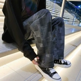 Осенние джинсы, повседневные брюки, штаны, свободный прямой крой, в американском стиле, изысканный стиль, оверсайз