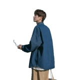 Джинсовый лонгслив, мужская осенняя куртка, японская ретро рубашка