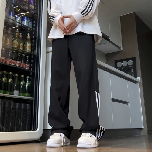 Бордовые осенние демисезонные ретро штаны, спортивные повседневные брюки для отдыха, в американском стиле, подходит для подростков