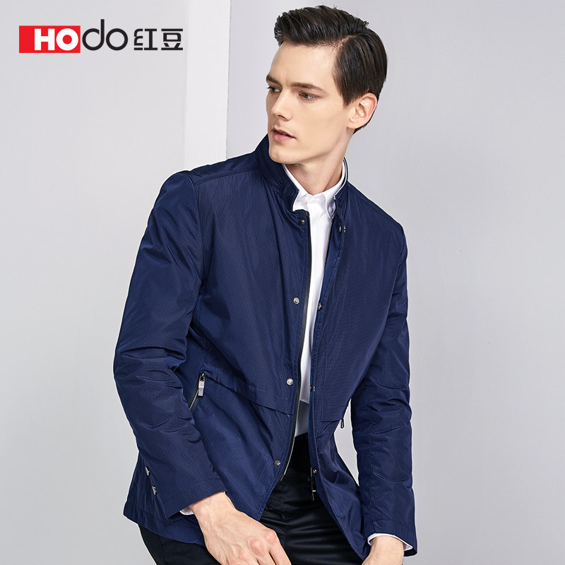 红豆男装 Hodo 19年春季新款 提花修身立领 男式夹克外套 天猫优惠券折后￥199包邮（￥349-150）