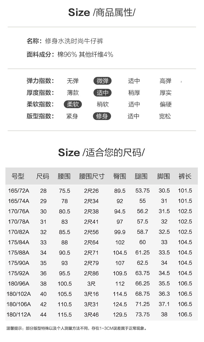 红豆男装  水洗休闲牛仔裤 YKK品质拉链 图5