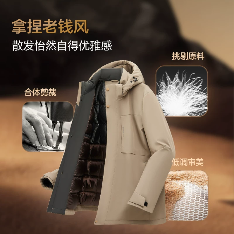 Men's windproof winter waterproof down jacket for leisure