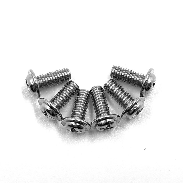 Pwm Nickel-Plated Screws with Washers, Pan Head/Semi-Round Head, Self-Contained Washers, Combination Screws M3/M4