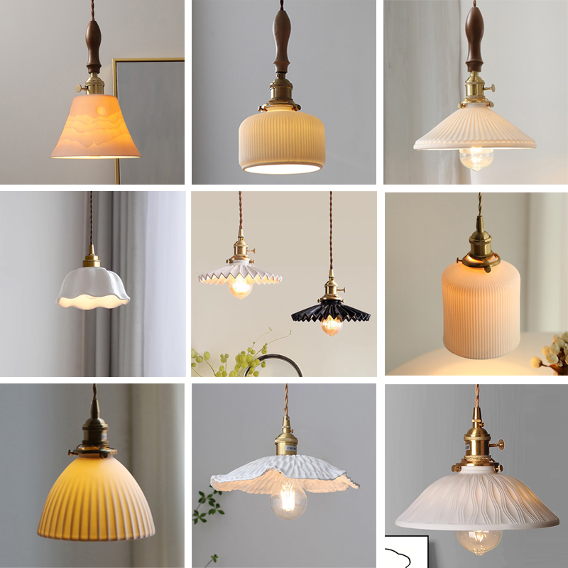 Japanese-Style Walnut Retro Wabi-Sabi Pendant Light Brass Ceramic Minimalist Foyer Dining Room Bar Bedroom Bedside Pendant Light Japanese-Style Walnut Retro Wabi-Sabi Pendant Light Brass Ceramic Minimalist Foyer Dining Room Bar Bedroom Bedside Pendant Light