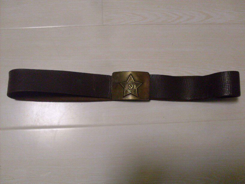 Old goods Soviet Red Army bronze head cow leather Outer belt Original Su Jun belt Su Russian belt has a repair