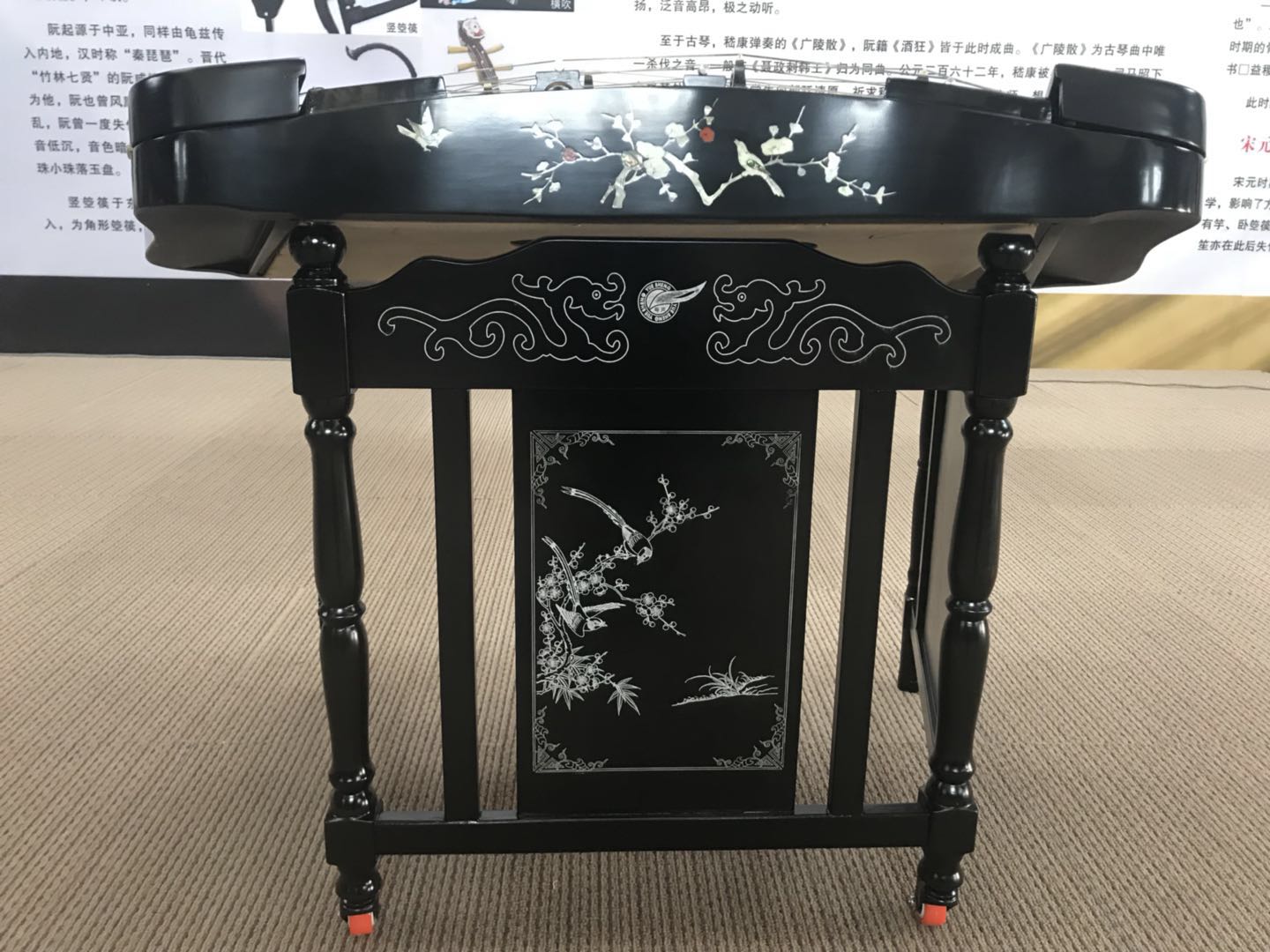 Yuesheng Musical instruments (butterfly Wumei wood shell carving flowers and birds 402 dulcimer)