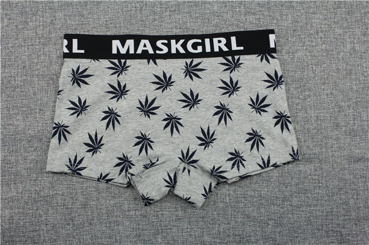 Mùa hè lá phong cotton kích thước lớn nữ boxer trung tính les trung eo bông nữ bốn góc tam giác đẹp trai t quần lót cô gái quần lót nữ thun lạnh