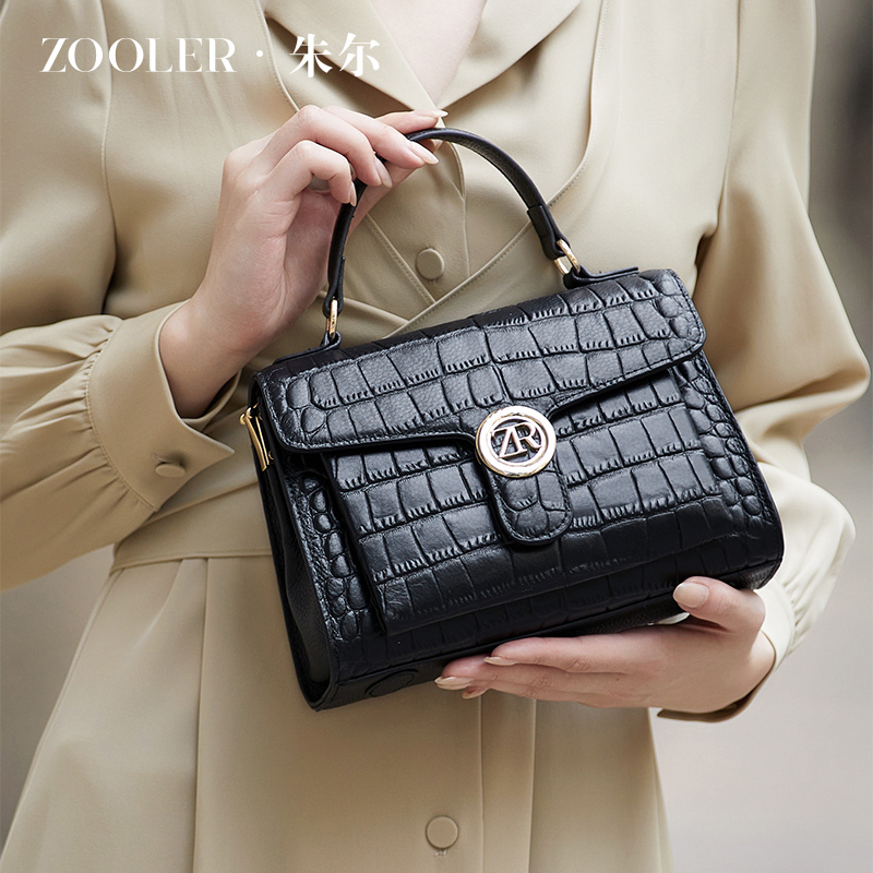 Julie's Light Luxury Crocodile-Patterned Genuine Leather Kelly Bag, High-End and Elegant Handbag for Women, 2026 New Crossbody and Tote Bag Julie's Light Luxury Crocodile-Patterned Genuine Leather Kelly Bag, High-End and Elegant Handbag for Women, 2026 New Crossbody and Tote Bag