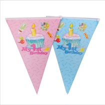 Birthday Party Decorations Arrangement Supplies National Day Festival Party Venue Triangle Flags Hung Flags and Decorative Flags
