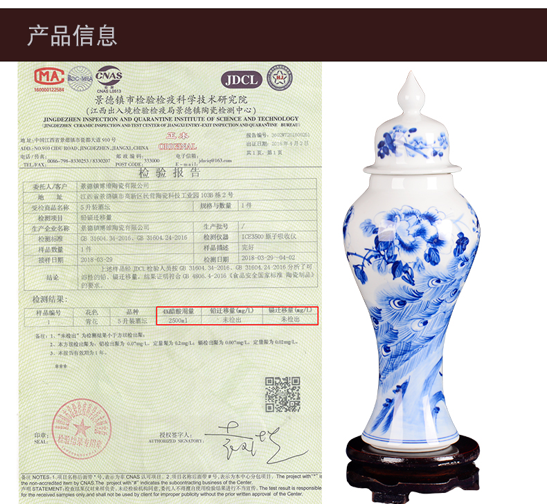 Jingdezhen ceramic bottle hand - made general blue and white porcelain pot jars liquor bottles of empty wine bottles general furnishing articles