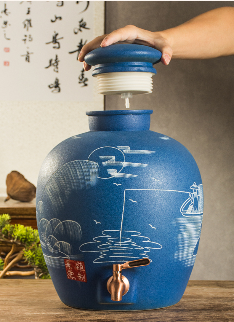 Jingdezhen ceramic wine jars with leading domestic 10 jins 20 jins 30 to 50 jins liquor cylinder archaize wine bottles